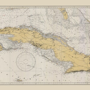 Carte nautique de Cuba - 1933 - Carte nautique Imprimer