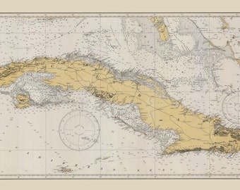 Cuba Nautical Map - 1933 - Nautical Chart Print