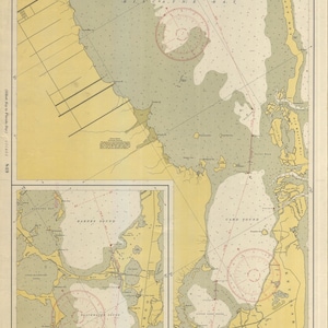 Elliott Key to Key Largo & Florida Bay Map 1939 - Nautical Chart Print