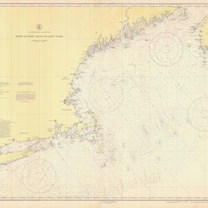 West Quoddy Head to New York Map 1945 - Nautical Chart Print