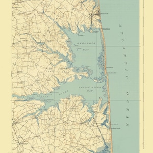 Carte Rehoboth Delaware 1918 - Impression de carte marine