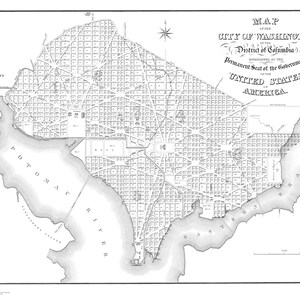 Washington DC Map - Seekarte Print