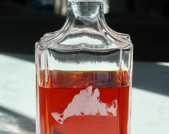 Martha's Vineyard gegraveerde kristallen whiskykaraf met stop - kustcadeau