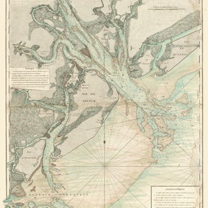 Hilton Head Karte - Port Royal & Daufuskie Island 1778 - Seekarte Print
