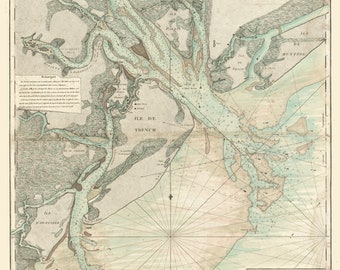 Hilton Head Map - Port Royal & Daufuskie Island 1778 - Nautical Chart Print