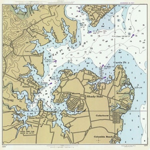 Mappa di Chesapeake Bay - Mappa west river 1978 - Stampa carta nautica