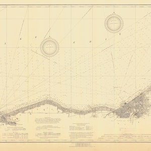 Mapa del lago Erie - Río Chagrin a Bermellón - 1920 - Carta náutica imprimir
