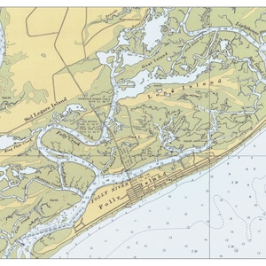 Mapa de Folly Island - 1980 - Impresión de cartas náuticas
