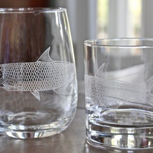 Tarpon Fish Laser Engraved Glasses