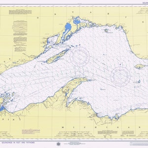 Lake Superior Map 1976 - Nautical Chart Print