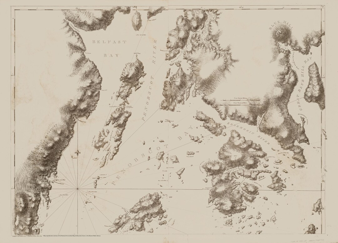 Coast of Maine - Penobscot Bay Map - Nautical Chart Print - Etsy