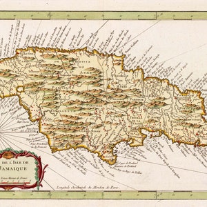 Jamaika Karte (Französisch) - Seekarte Print