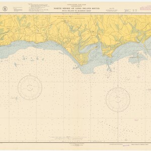 North Shore of Long Island Sound - Duck Island to Madison Reef 1948 - Impresión de cartas náuticas