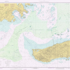 Puerto Rico & Vieques Map 1981 - Nautical Chart Print