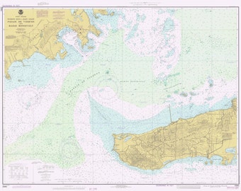 Puerto Rico & Vieques Map 1981 - Nautical Chart Print
