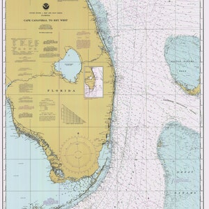 Carte de Cap Canaveral à Key West - 1996 - Impression de carte marine