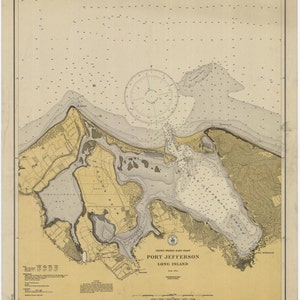 Mapa de Port Jefferson (Long Island, NY) 1931 - Impressão de Carta Náutica