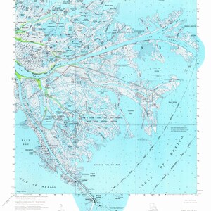 Carte est du delta du fleuve Mississippi - 1958