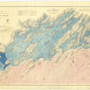 Casco Bay Maine Carte 1870 - Carte nautique Imprimer