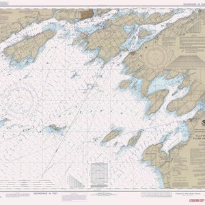 Clayton to False Ducks Island Karte - 1989 - Seekarte Druck
