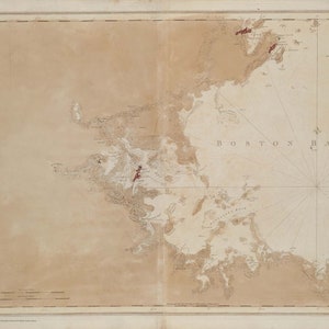 Carte de la baie de Boston - 1776 - Impression de cartes marines