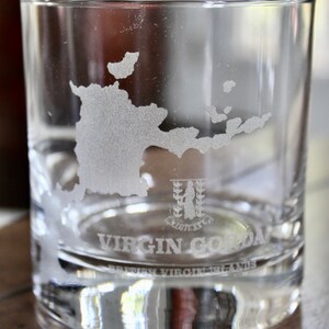 Copos gravados com o mapa de Virgin Gorda BVI - Ilhas Virgens Britânicas