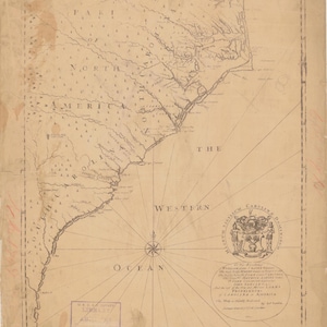 Carta Histórica da Costa Marítima da Carolina 1709 - Impressão de Carta Náutica
