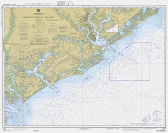 Charleston Harbor and Approaches Map - South Carolina Chart 1977  - Nautical Chart - Paper | Canvas | Metal