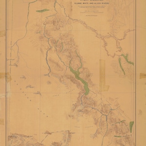 Yukon Territory Map - Kluane, White und Alsek River - 1905