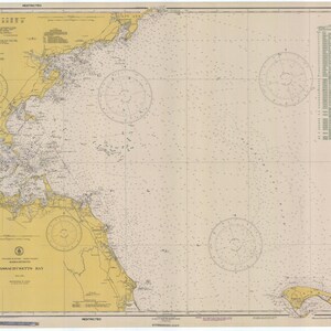 Massachusetts Bay 1935 - Seekarte Druck