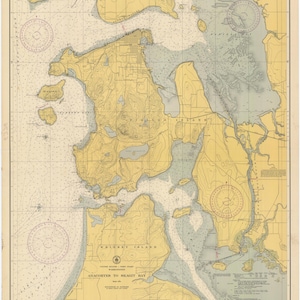 Mappa da Anacortes a Skagit Bay - 1947 - Stampa Carta Nautica