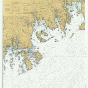 Machias Bay to Tibbett Narrows Karte 1984 - Seekarte Druck