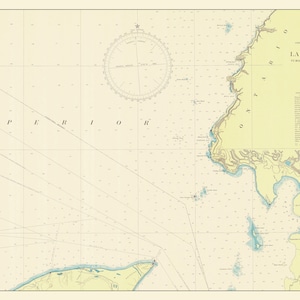 Lake Superior Karte - Batchawana Bay Chart 1946 - Seekarte Druck
