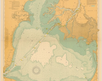 Lake Saint Clair Map 1928 - Nautical Chart Print