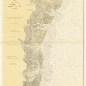 Mapa de Savannah para Sapelo Island 1919 - Impressão de carta náutica