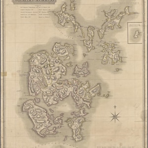 Carte des îles Orcades - Écosse