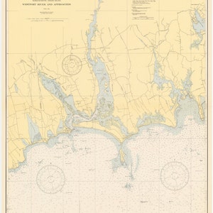 Westport Fluss Karte - Bussard bay 1947 - Seekarte Druck