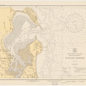 Carte du port de Scituate - 1931 - Impression de carte marine