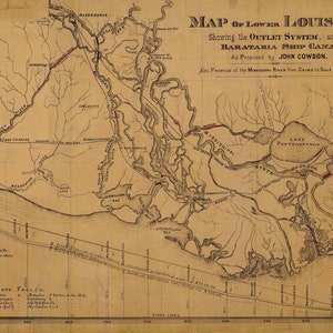 Karte von Lower Louisiana - Seekarte