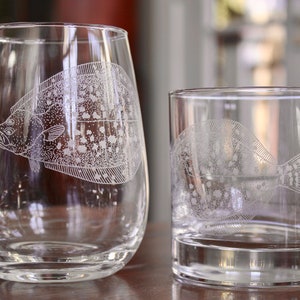 Flounder Engraved Glasses