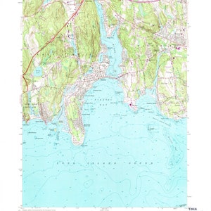 Mapa topográfico de Niantic (CT) 1958 - Impresión de cartas náuticas