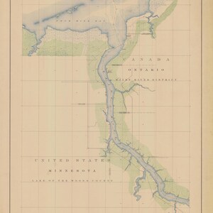 International Boundary Index Map #3 (Lake of the Woods to Lake Superior) - Nautical Chart Print