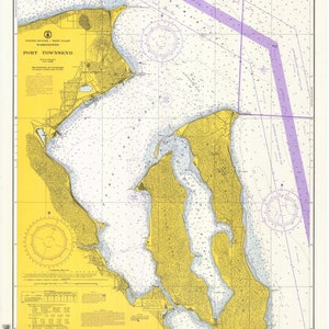 Port Townsend Map - Washington - 1973 - Seekarte Print