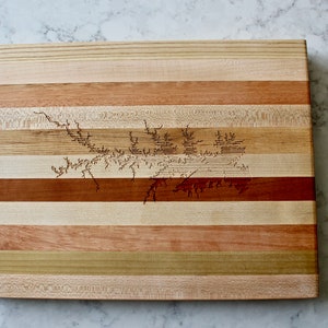 Lake Murray Map Engraved Wooden Serving Board & Bar Board