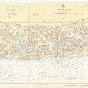 Mapa histórico de hempstead Bay 1934 - Impresión de carta náutica