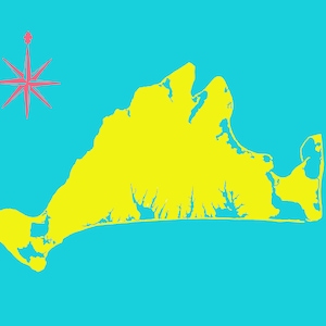 Carte de Martha’s Vineyard - Beach House Print - Carte nautique Print