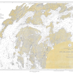 Mapa Fox Island Thorofare - 1929 - Impressão de carta náutica