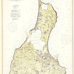 Block Island Mapa - 1914 - Impresión de carta náutica