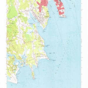 New Bedford Map (Southern Part) 1963 - Nautical Chart Print