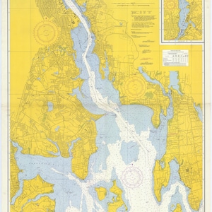 Providence River und Narragansett Bay Karte - Seekarte Druck